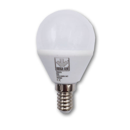 Mega LED - LED Replacement Bulb - E14 Type, 5.0 Watt, 500 Lumens, 220-240V AC, Beam Angle 200º, 3000K (30075) — Quality Boat Parts