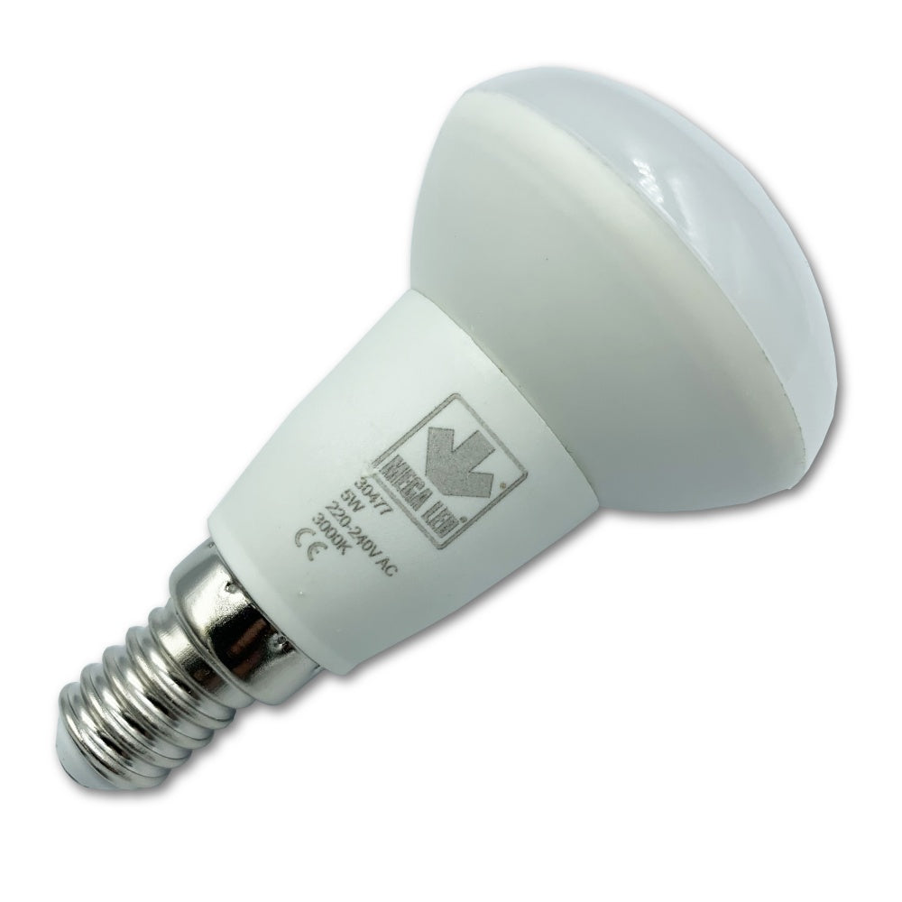Mega LED - LED Replacement Bulb - E14/R50 Type, 5.0 Watt, 480 Lumens, 220-240V AC, Beam Angle 180°, 3000K (30477) — Quality Boat Parts