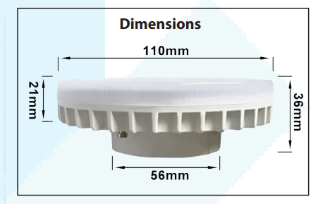 Mega LED - LED Replacement Bulb - GX53 Type, 12 Watt, 1200 Lm, 85-265V AC, 120º, 3000K (30088) — Quality Boat Parts