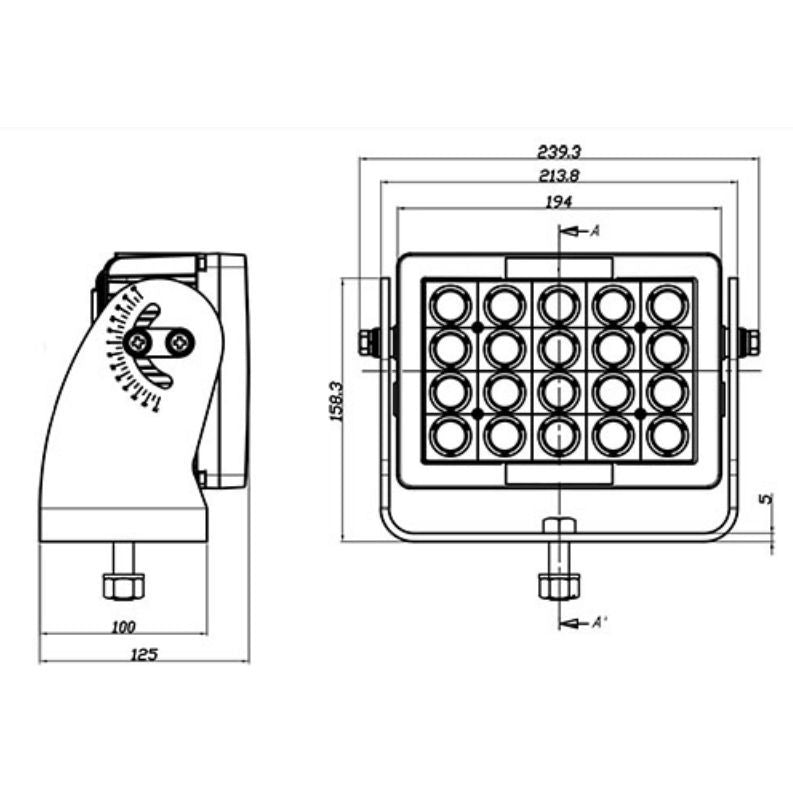 Imtra - Offshore 20-LED Marine Deck Light - 140W, IP68/69K, 5700K, Cool White — Quality Boat Parts