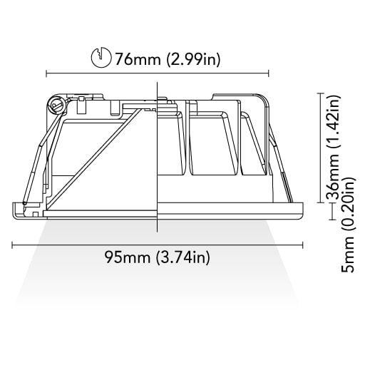 BCM - Orlando 95 Downlight - 6W, 8-32V, IP66, Opal Screen, Wide Beam — Quality Boat Parts