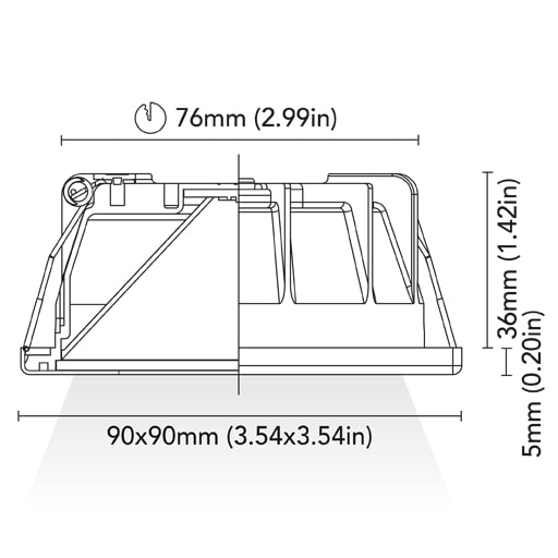 BCM - Charlotte 90 Downlight - 6W, 8-32V, IP66, Opal Screen, Wide Beam — Quality Boat Parts