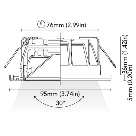 BCM - Phoenix 95 Downlight - 4W, 3000K Warm White, 8-32V, IP66, 323Lm — Quality Boat Parts
