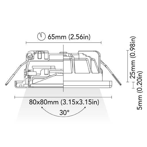 BCM - Daytona 80 Downlight - 2W, 3000K Warm White, 8-32V, IP66, 191Lm — Quality Boat Parts