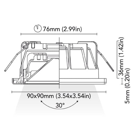 BCM - Daytona 90 Downlight - 4W, 3000K Warm White, 8-32V, IP66, 323lm — Quality Boat Parts