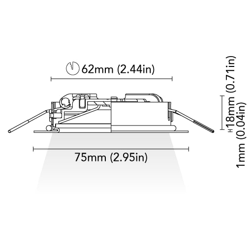 BCM - Malibu 75 Downlight - 2W, 8-32V, IP66, Opal Screen, Wide Screen — Quality Boat Parts