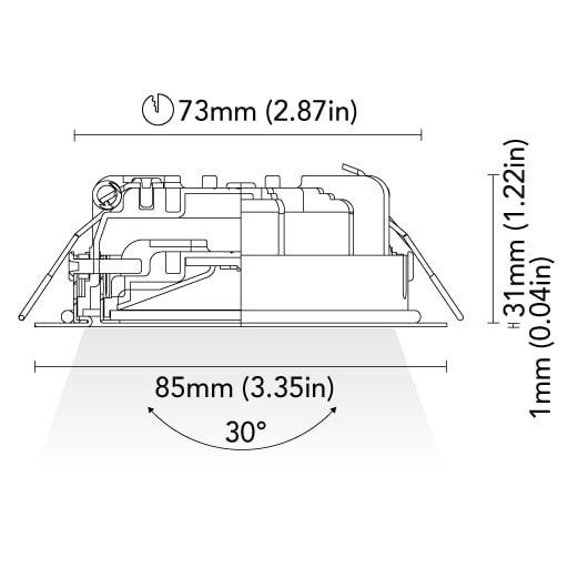 BCM - Newport 85 Downlight - 2W, 8-32V, IP66, Opal Screen, Wide Beam — Quality Boat Parts