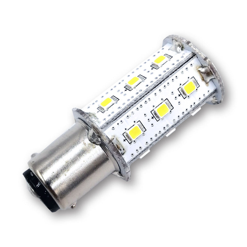 Mega LED - Even Pins LED Replacement Bulb - BA15 Type, 3.2 Watt, 266 Lumens, 10-30V DC, Warm White 3000K (30027) — Quality Boat Parts