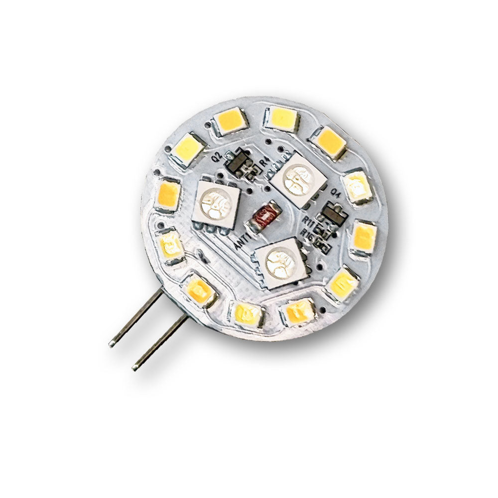 Mega LED - LED Replacement Bulb - G4 Side Pins Type, 3x1.1W, 3x110 Lumens, Warm White, RGB (34126) — Quality Boat Parts