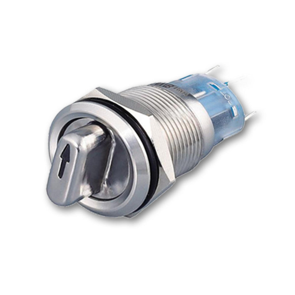 Mega LED - Switch Button - Waterproof IP67, Stainless Steel, Selector Switch, Illuminated, 24V, Red LED (32370-R24) — Quality Boat Parts