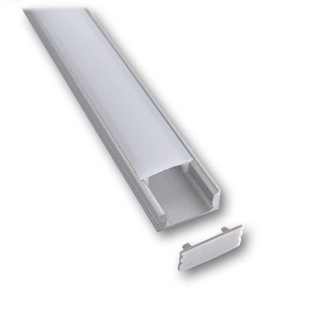 Mega LED - Aluminum Profile - Slim Recessed, Width 17.5mm (0.68") X Height 8.2mm (0.03"), Length 2 Meters (30211) — Quality Boat Parts