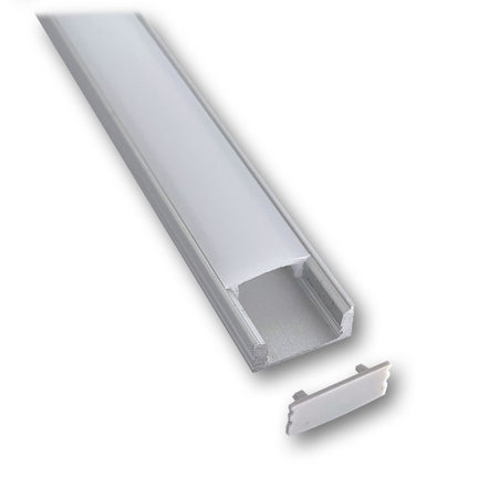 Mega LED - Aluminum Profile - Slim Recessed, Width 17.5mm (0.68") X Height 8.2mm (0.03"), Length 2 Meters (30211) — Quality Boat Parts