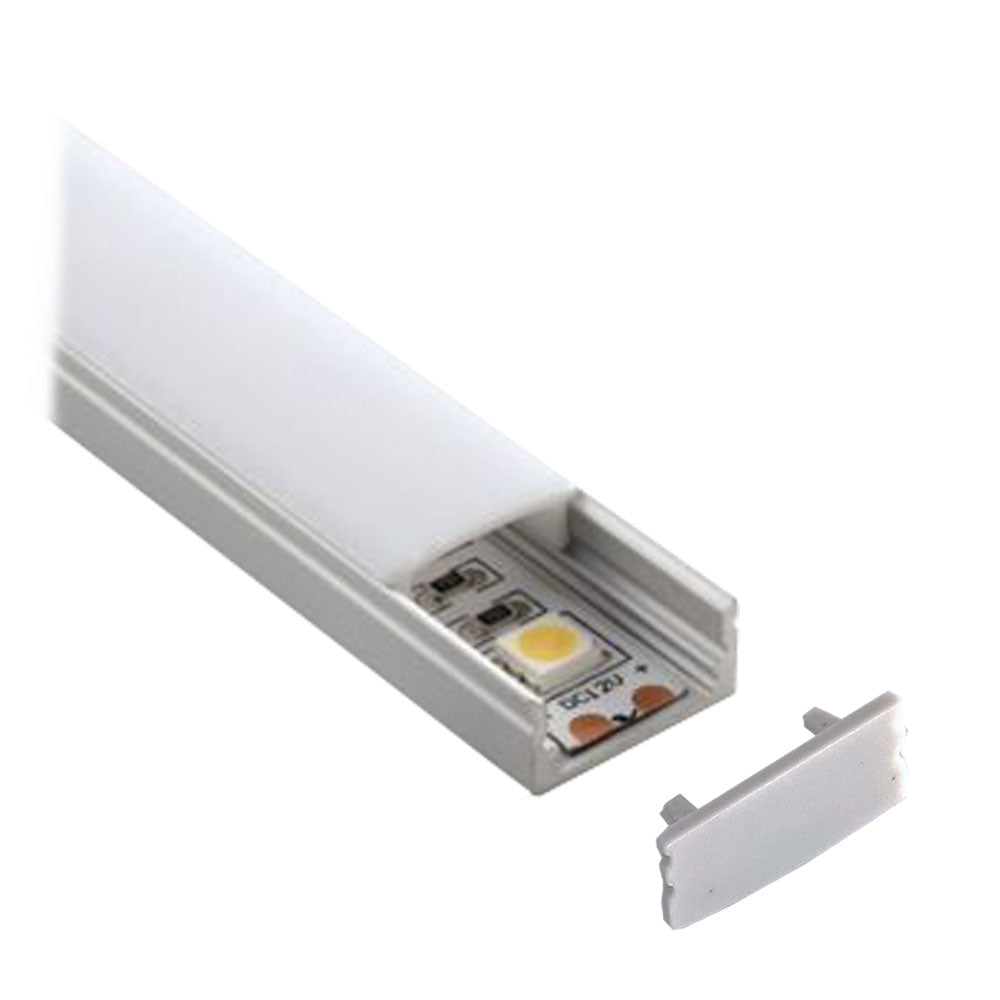 Mega LED - Aluminum Profile - Slim Recessed, Width 17.5mm (0.68") X Height 8.2mm (0.03"), Length 2 Meters (30211) — Quality Boat Parts