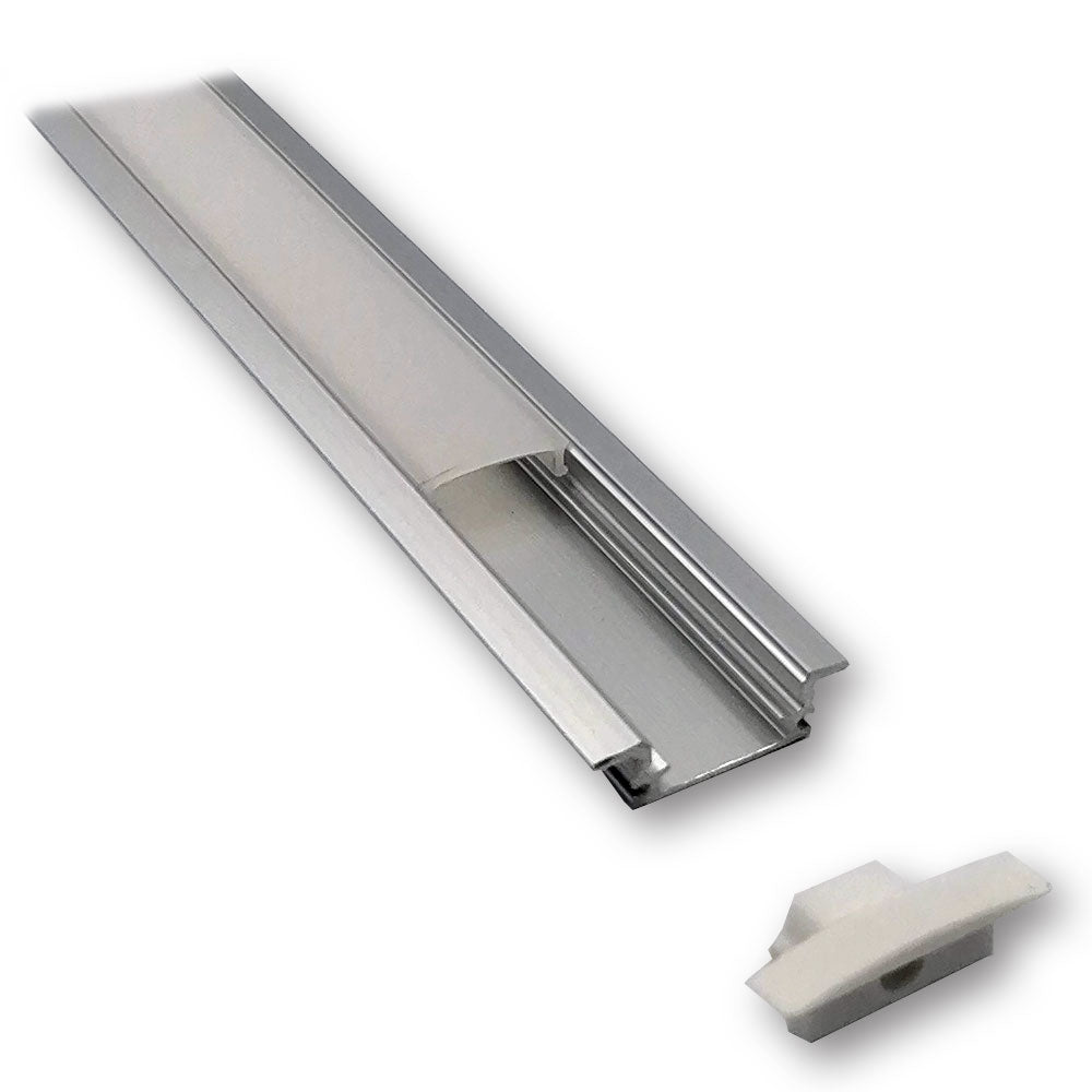 Mega LED - Slim Recessed Aluminum Profile - Standard Frosted Cover, Length 2 Meters (30210) — Quality Boat Parts