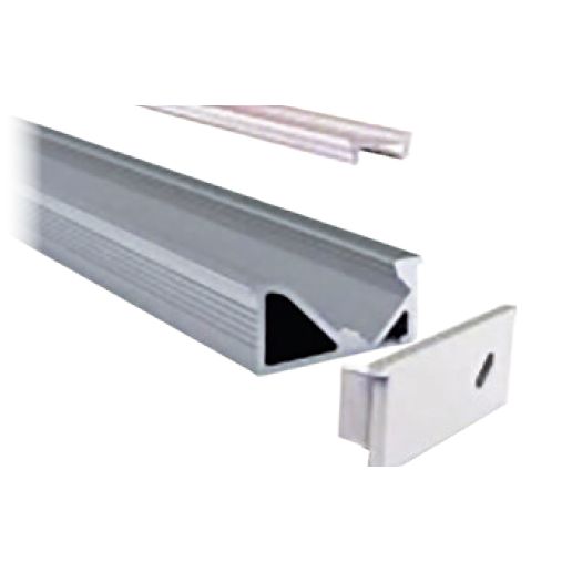 Mega LED - Aluminum Profile - Slim Recessed, Angled Lighting Effect For Special Applications, Length 1 Meter (32750) — Quality Boat Parts