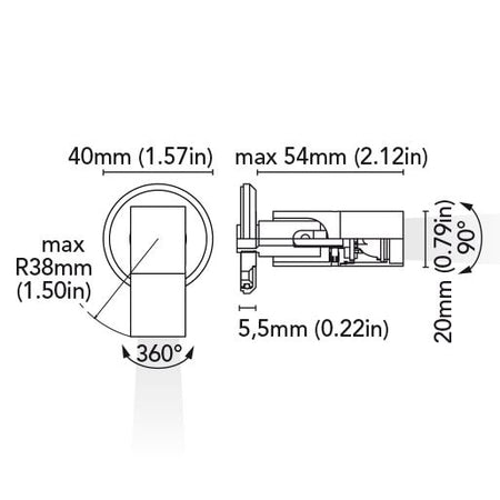 BCM - SIRIO Adjustable Reading Lamp - 1W, 3000K, 16-32VDC, Chrome, IP40, Dimmable (BCM2187-N-Z1W-3) — Quality Boat Parts