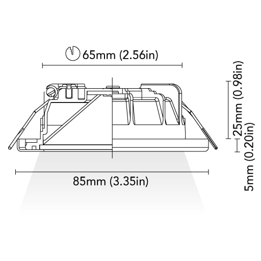 BCM - ORLANDO 85 Downlight - White, 4W, 4000K, Neutral White/Red, 8-32V, IP66 (BCM34062I4A8520) — Quality Boat Parts