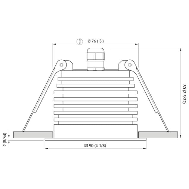 Quick Marine - Palladio Q90 LED Downlight (Warm White, 10W, 10/30V, Stainless Steel 55B) (FASP5571X22BA00) — Quality Boat Parts