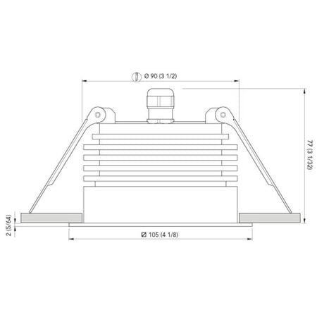 Quick Marine - Palladio Q105 LED Downlight (Warm White, 13W, 10/30V, Stainless Steel 25B) (FASP5581X12BA00) — Quality Boat Parts