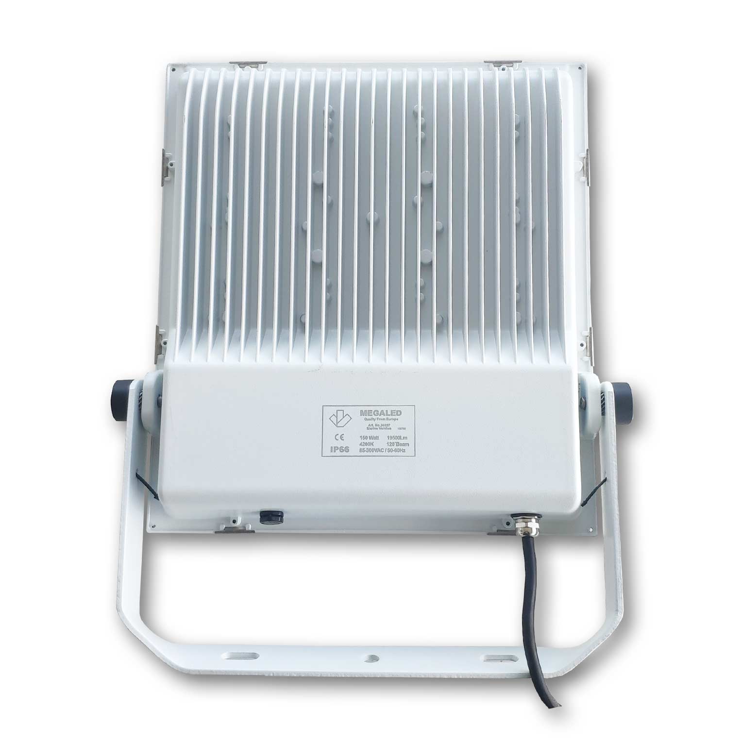 Mega LED - LED Flood Light - 150W, 130 Lumens, Marine C5M, 316 Stainless Steel Mounting Bracket, 85-300V AC (30897) — Quality Boat Parts