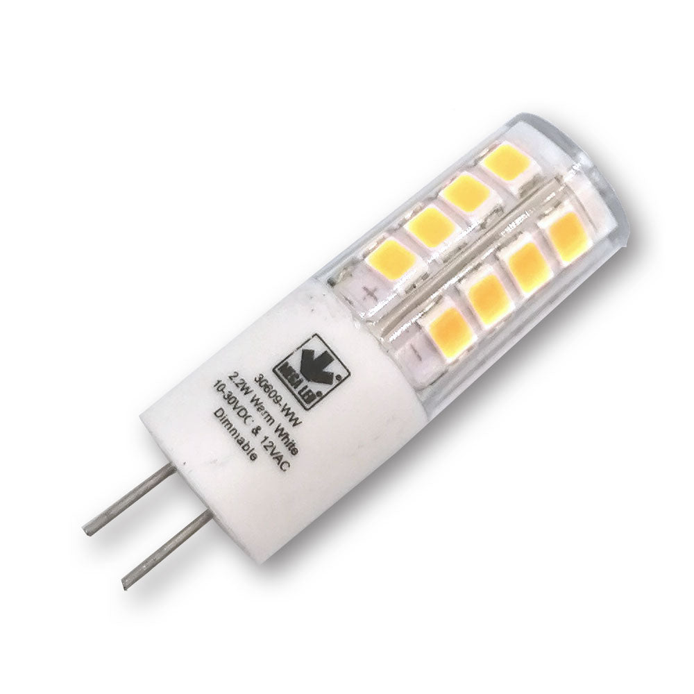 Mega LED - LED Replacement Bulb - G4 Type, 2.2 Watt, 350 Lumens, 10-30V DC & 12V AC, Cool White (30609-CW) — Quality Boat Parts