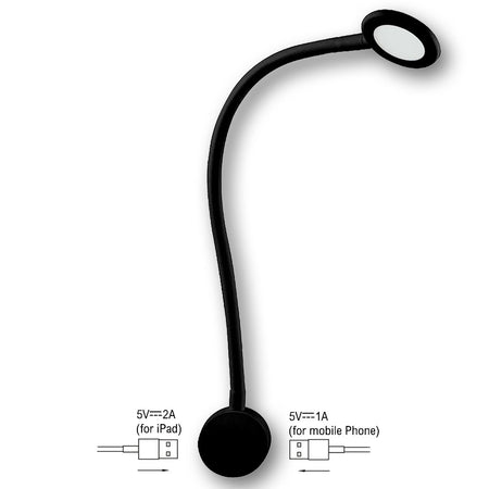 Mega LED - Volos LED Reading Light - 2.1 Watt, Dual USB Port, Flexible Goosneck — Quality Boat Parts
