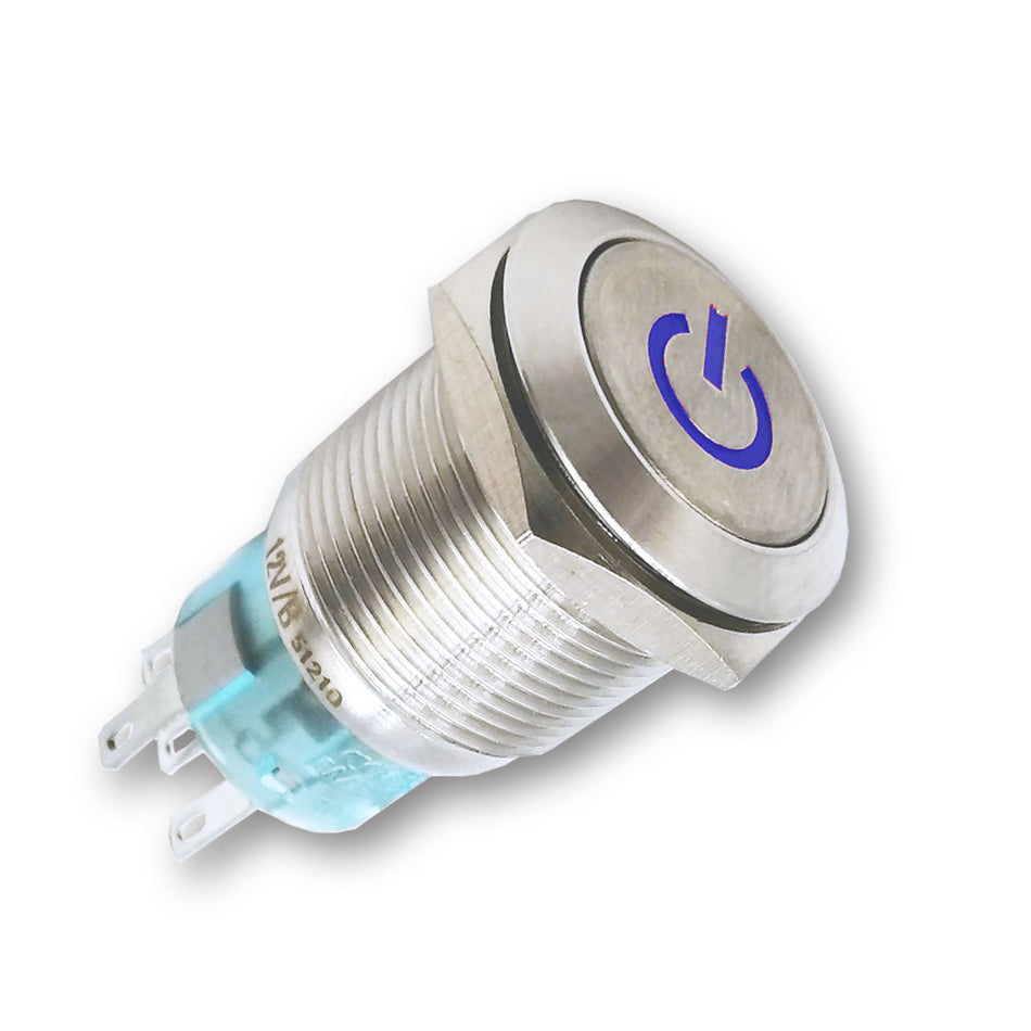 Mega LED - Latching Switch - Waterproof IP67, Stainless Steel, Illuminated — Quality Boat Parts