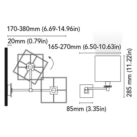 BCM - Quadra Wall Lamp - with Switch, Chrome (BCM2162-INT-3) — Quality Boat Parts