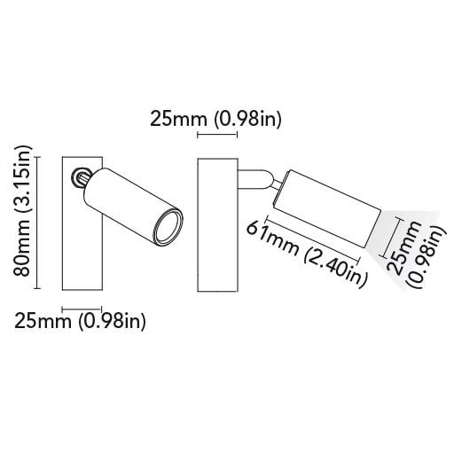BCM - Pan Adjustable Wall Light - Polished Chrome, 3000K, Warm White, with Switch (BCM2166K-I-3) — Quality Boat Parts