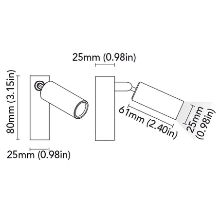 BCM - Pan Adjustable Wall Light - Polished Chrome, 3000K, Warm White, with Switch (BCM2166K-I-3) — Quality Boat Parts