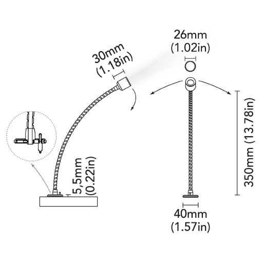 BCM - VENTURA Wall Light - Chrome, 1.5W, 3000K, 8-32V, IP40, Warm White (BCM2184K-I-3) — Quality Boat Parts