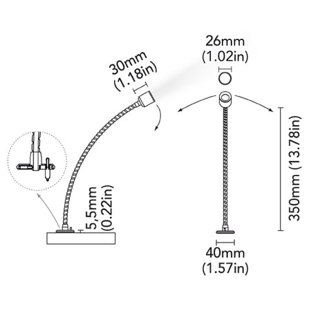 BCM - VENTURA Wall Light - Chrome, 1.5W, 3000K, 8-32V, IP40, Warm White (BCM2184K-I-3) — Quality Boat Parts