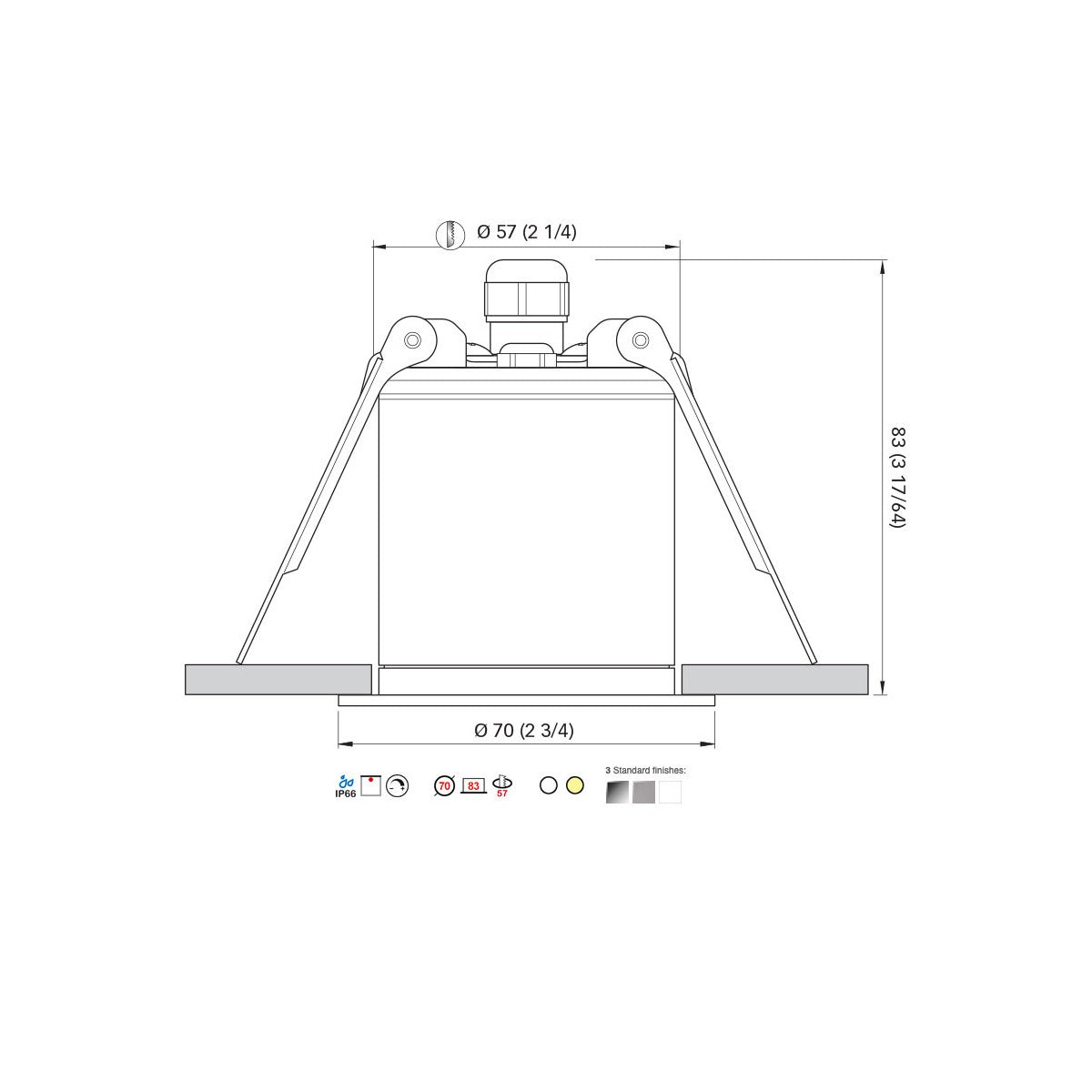 Quick Marine - Palladio R70 LED Downlight (Daylight, 7W, 10/30V, Satin 25B) (FASP5081S11BA00) — Quality Boat Parts