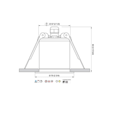 Quick Marine - Palladio R70 LED Downlight (Daylight, 7W, 10/30V, Satin 25B) (FASP5081S11BA00) — Quality Boat Parts