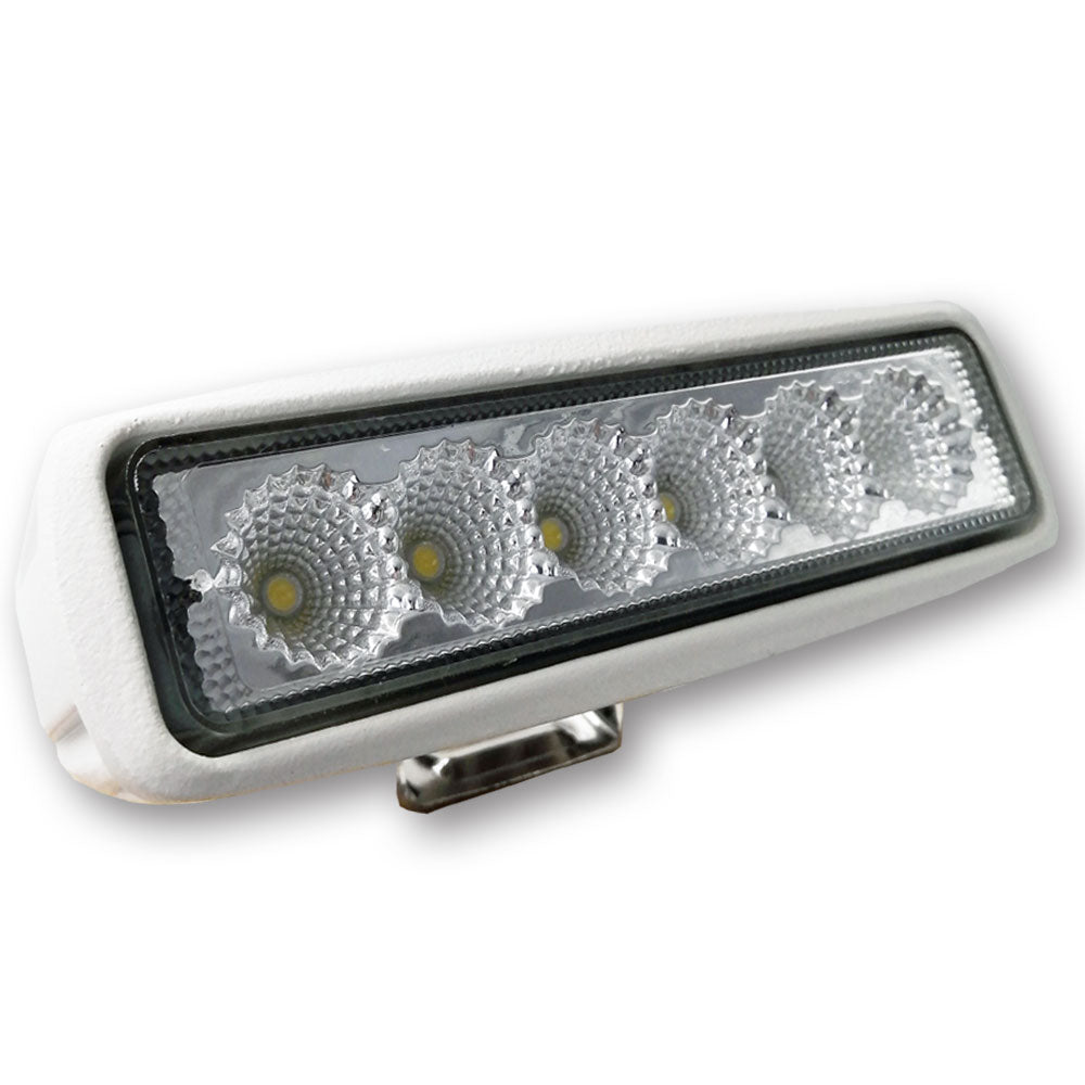 Mega LED - LED Spread Light - 18W, 1320 Lumens, 6 x 3W LED, With Inox Bracket And Screws (30062-DC) — Quality Boat Parts