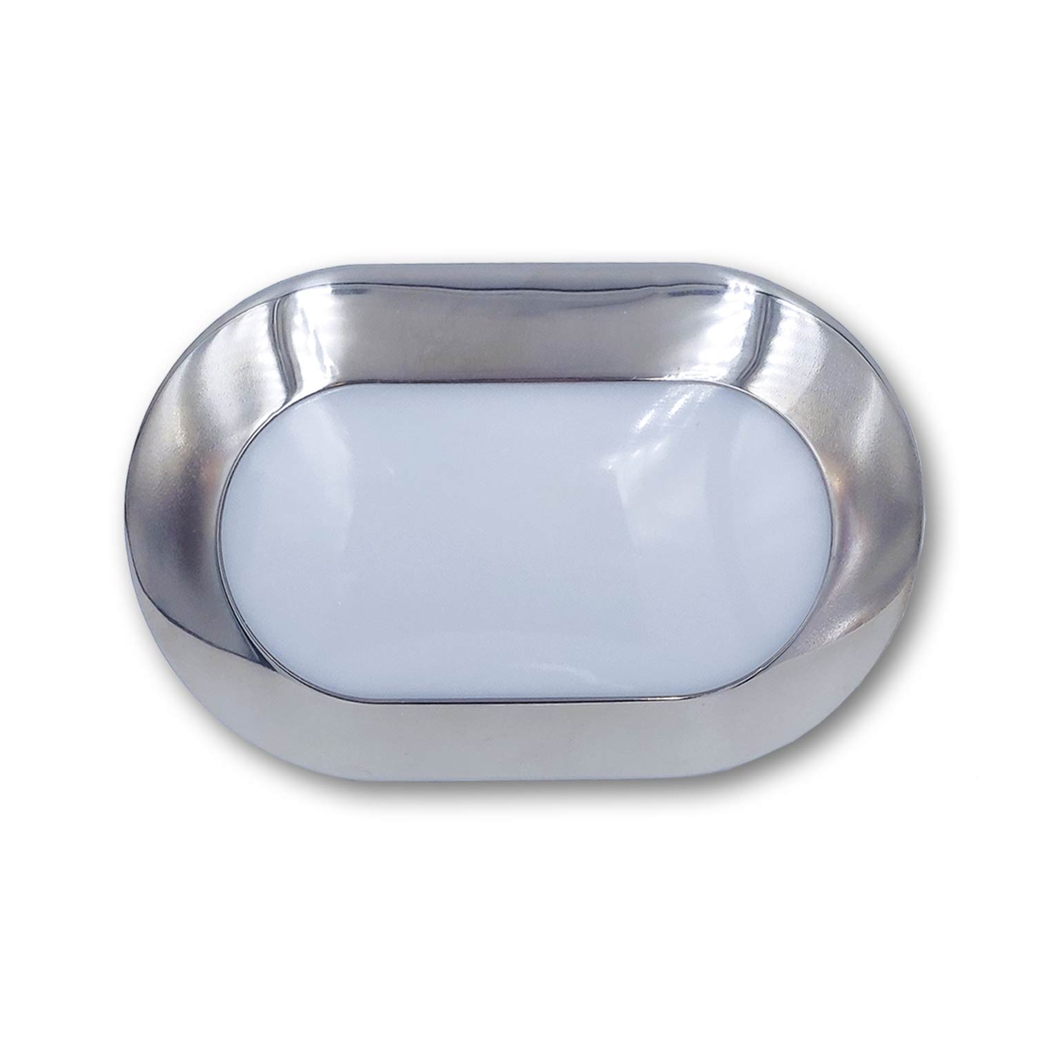 Mega LED - Lesvos LED Courtesy Light - For G4 LED Bulb, Mirror Polished Stainless Steel Bezel, PC Lens — Quality Boat Parts