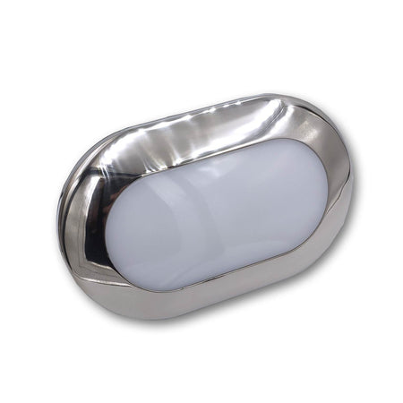 Mega LED - Lesvos LED Courtesy Light - For G4 LED Bulb, Mirror Polished Stainless Steel Bezel, PC Lens — Quality Boat Parts