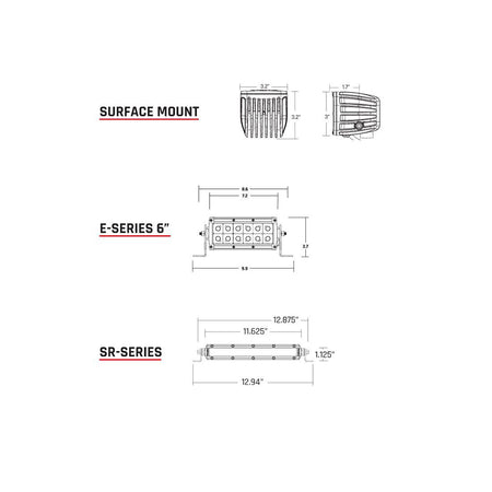RIGID Industries - SAE Compliant E-Series 6" Light Bar - Pair - Black — Quality Boat Parts