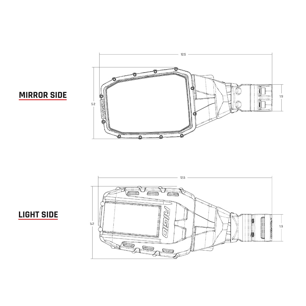 RIGID Industries - Reflect Mirror Light - Black (Pair) — Quality Boat Parts