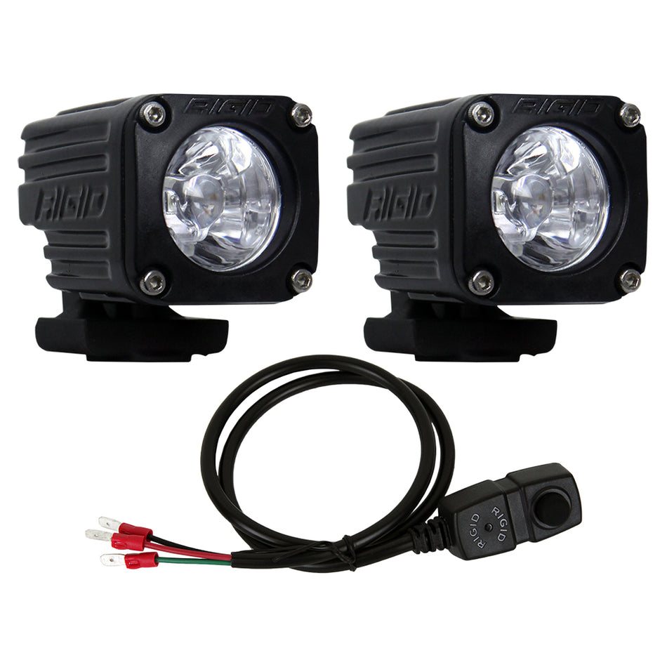 RIGID Industries - Ignite Motorcycle Kit Spot - High/Low - Black — Quality Boat Parts
