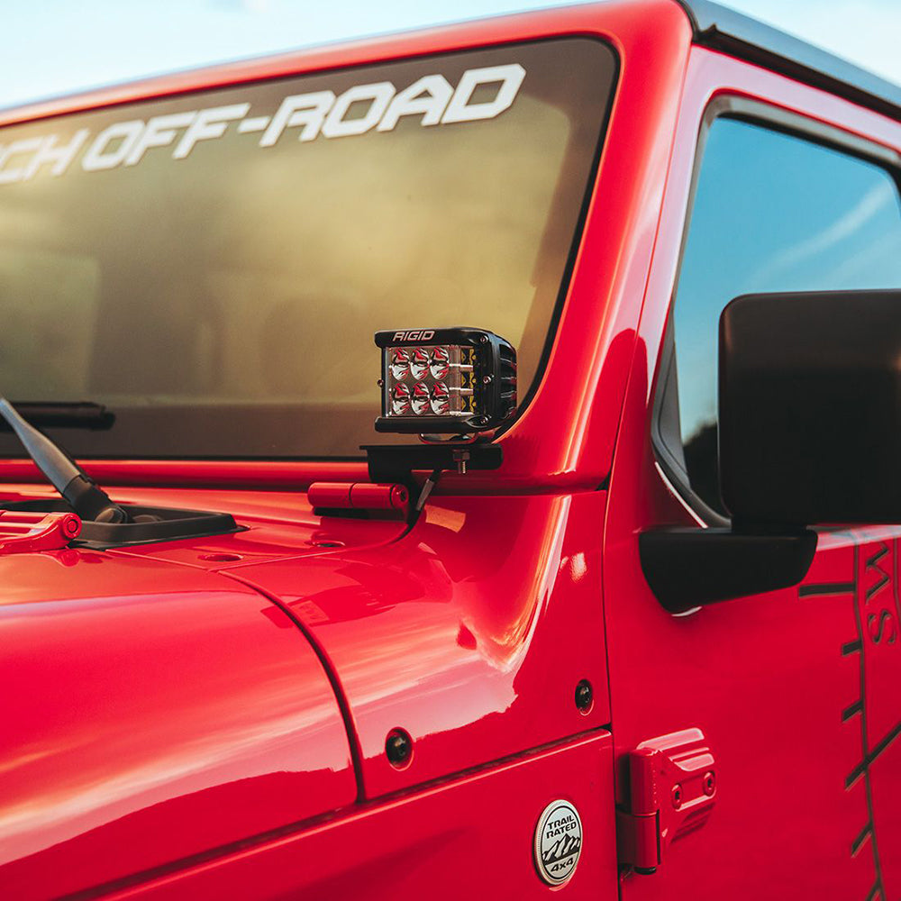 RIGID Industries - 2018 Jeep Wrangler JL A-Pillar Mount f/2 D-Series, D-SS, SR-M or Ignite Lights — Quality Boat Parts
