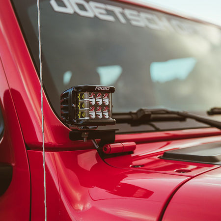 RIGID Industries - 2018 Jeep Wrangler JL A-Pillar Mount f/2 D-Series, D-SS, SR-M or Ignite Lights — Quality Boat Parts