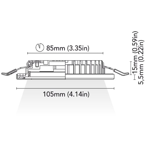 BCM - Ocean 105 Downlight - 8W, 3000K Warm White, 18-32V, IP66, 242Lm — Quality Boat Parts