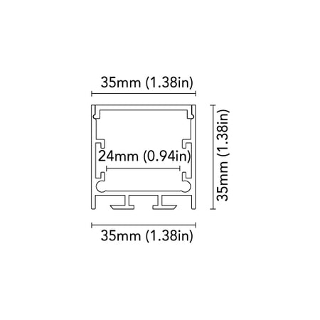 BCM - Aluminum Profile - 2M, Frameless Aluminium, IP40 (BCM9000LP180-2M) — Quality Boat Parts