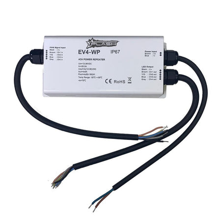 Plash - EV4-Series Waterproof RGBW Amplifier - 5A/CH, 12-36V, IP67 (EV4-AMP) — Quality Boat Parts