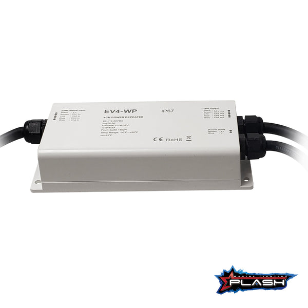 Plash - EV4-Series Waterproof RGBW Amplifier - 5A/CH, 12-36V, IP67 (EV4-AMP) — Quality Boat Parts