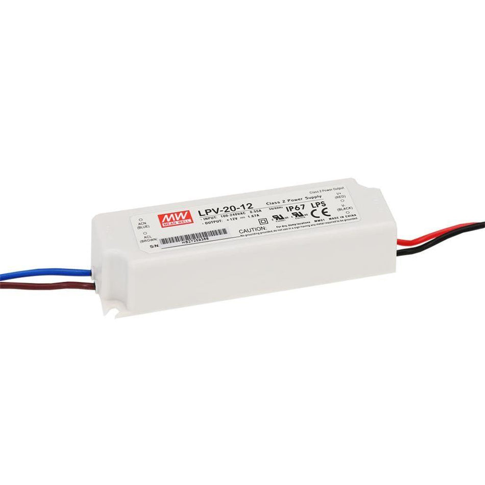 Mean Well - LED Driver - 12V, 1.67A, IP67, 20W — Quality Boat Parts