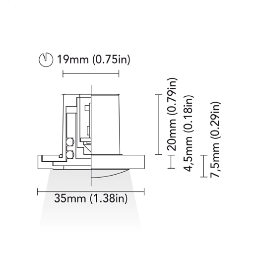 BCM - COLUMBIA 35 Courtesy Light - 0.5W, IP66, Stainless Steel, 8-32V (BCM3452-35-4-27) — Quality Boat Parts