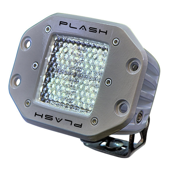 Plash - LED Cube Spotlight - White, 40W, 9-36V, IP68, Flush Mounted (40-FL-FM-WHT) — Quality Boat Parts