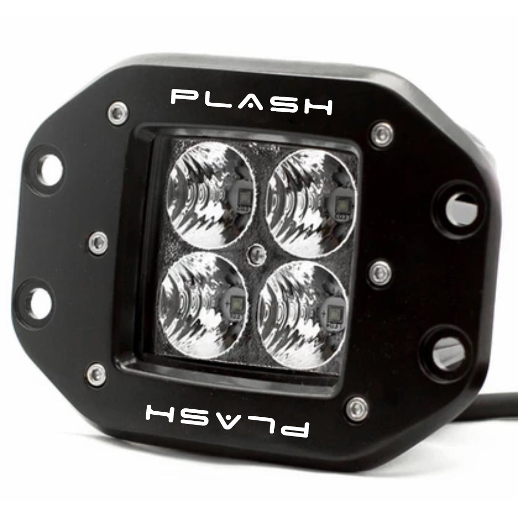 Plash - Cube Flood Light - Pair, 40W, Flush Mounted, 9-36V, 5200lm, IP68 (40-FM-FL-K) — Quality Boat Parts